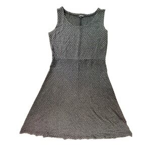 Globus‎ Womens Gray Black Geometric Diamond Knit Sleeveless Fit Flare Dress M